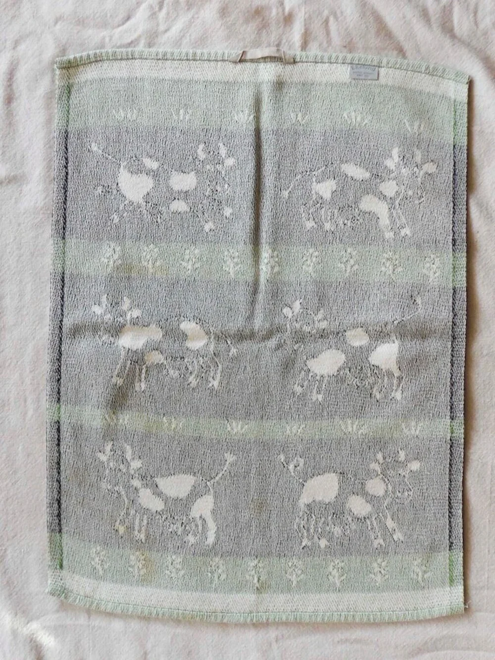 Set of three Ekelund Master Weavers Cotton Kitchen Towels – Cow, Frog and Owl